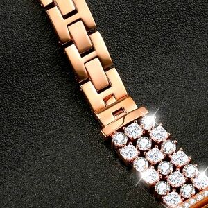 Apple Watch 7, 6 & 5 Replacement Band Rose Gold Rhinstones